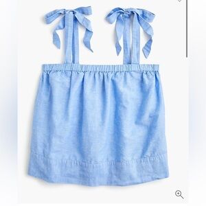 J. Crew Tie-shoulder linen top blue 35363